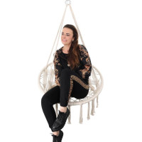 OPENWORK HAMMOCK HANGING CHAIR STORK'S NEST 80x60CM WHITE NEW STYLE