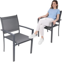 GARDEN CHAIR 57X57X88CM TEXTLINE SET OF 2