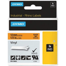 Zebra Taśma dymo 18435 12mm x 5.5m pomarańczowa/czarny nadruk winylowa
