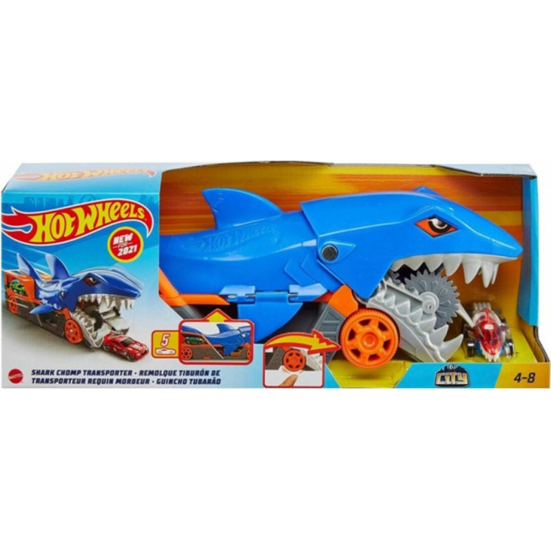 Mattel Hot WheelsCity: Shark Chomp Transporter Playset (GVG36)