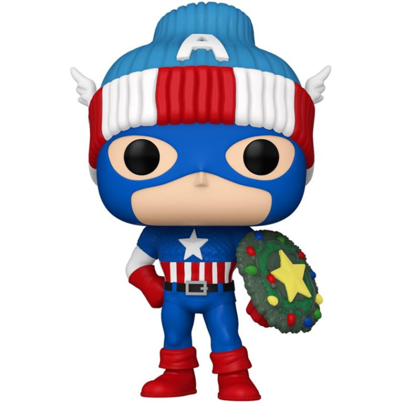 Funko Pop! Marvel: Holiday – Captain America #1438 Bobble-Head Vinyl Figure