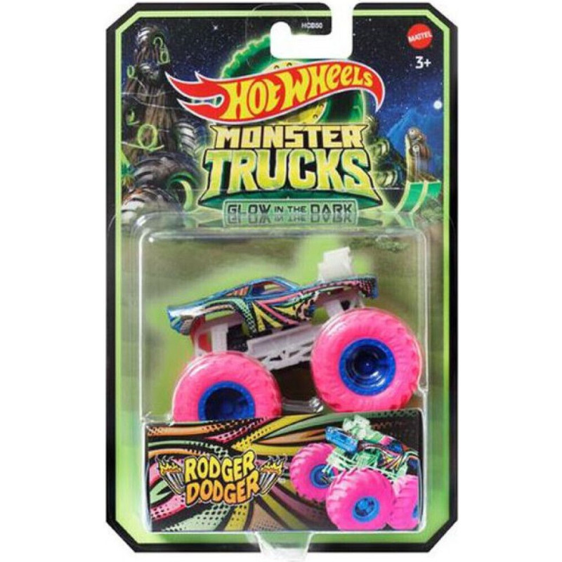 Mattel Hot Wheels Monster Trucks: Glow in The Dark - Rodger Dodger (HWC91)