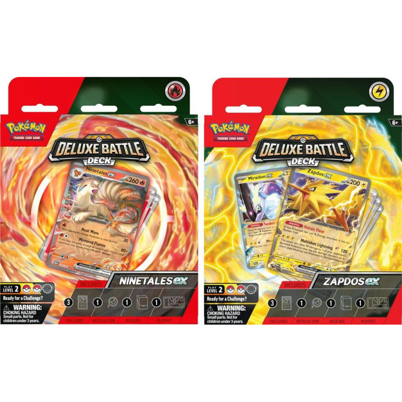 Pokemon TCG Deluxe Battle Deck - Ninetales ex / Zapdos ex - Bundle - 6 pcs