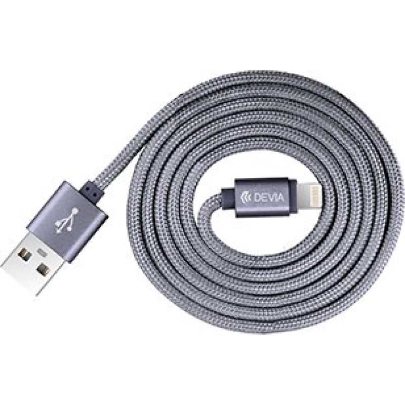 Devia Fashion Series Cable for Lightning (MFi, 2.4A 1.2M) grey