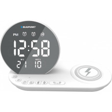 Blaupunkt Radiobudzik fm pll/Ładowanie bezprzewodowe/usb/temperatura wewnętrzna/zewnętrzna/biały/cr85wh charge