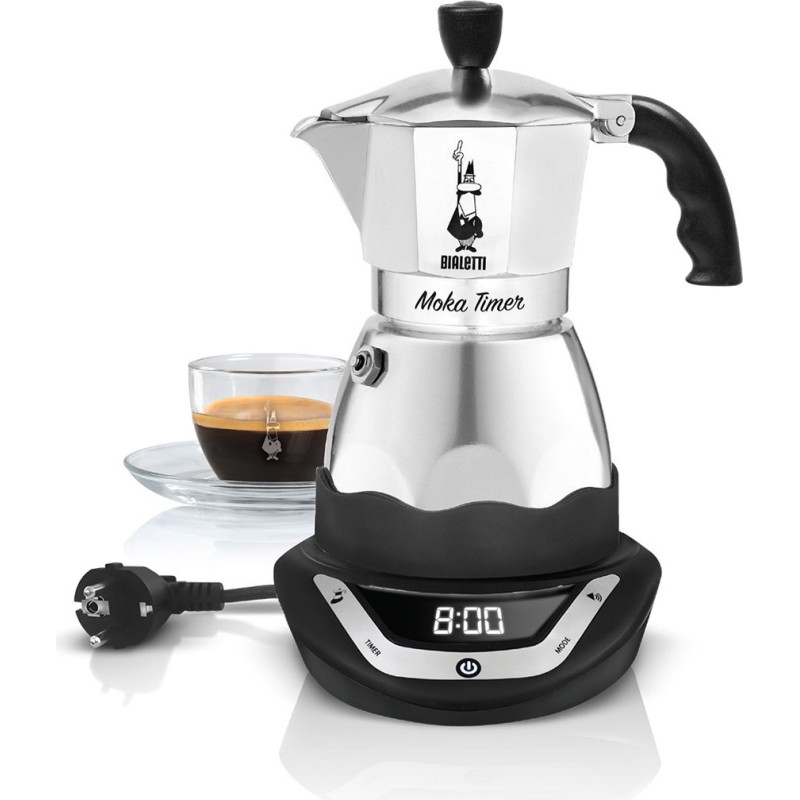 Bialetti Kawiarka elektryczna bialetti moka timer (365 w; kolor srebrny)