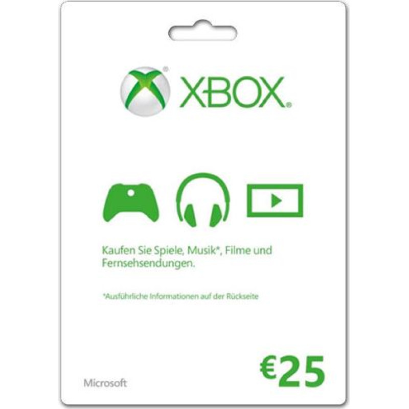 Microsoft Xbox Gift Card Code 25 EUR dāvanu karte