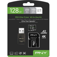 PNY Karta pamięci microsdxc elite prime 128gb + adapter sd + czytnik usb-a