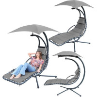 SWING ROCKING CHAIR WITH UMBRELLA LISBON DARK GREY
