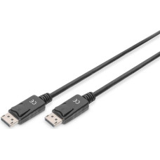 Digitus Kabel połączeniowy displayport z zatrzaskami 1080p 60hz fhd typ dp/dp m/m 10m czarny