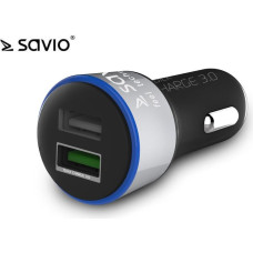 Elmak Ładowarka samochodowa quick charge 3.0 savio sa-06/b, 3a, 5.4a, 2xusb