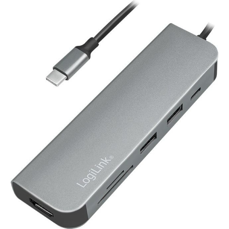 Logilink Hub wielofiunkcyjny usb-c czytnik kart hdmi pd