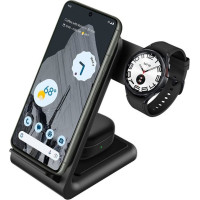 Crong Ładowarka bezprzewodowa 3w1 do iphone, samsung & android, galaxy watch i słuchawek tws