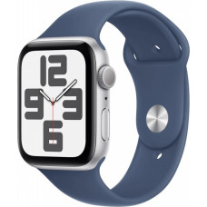 Apple Watch se gps, koperta 44 mm z aluminium w kolorze srebrnym z paskiem sportowym w kolorze denim - rozmiar m/l