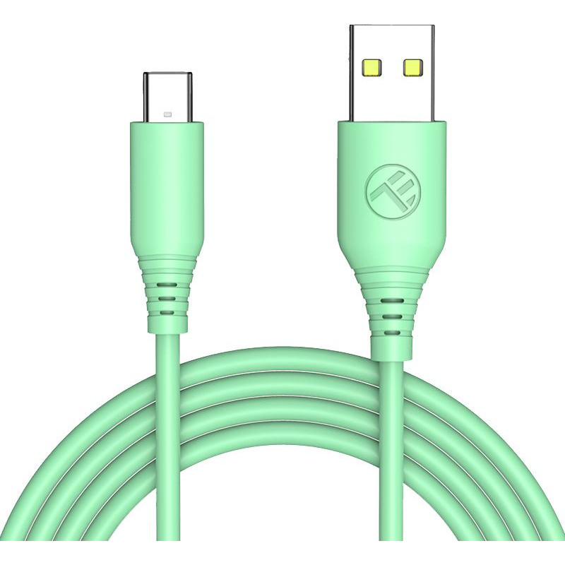 Tellur Silicone USB to Type-C Cable 3A 1m Green