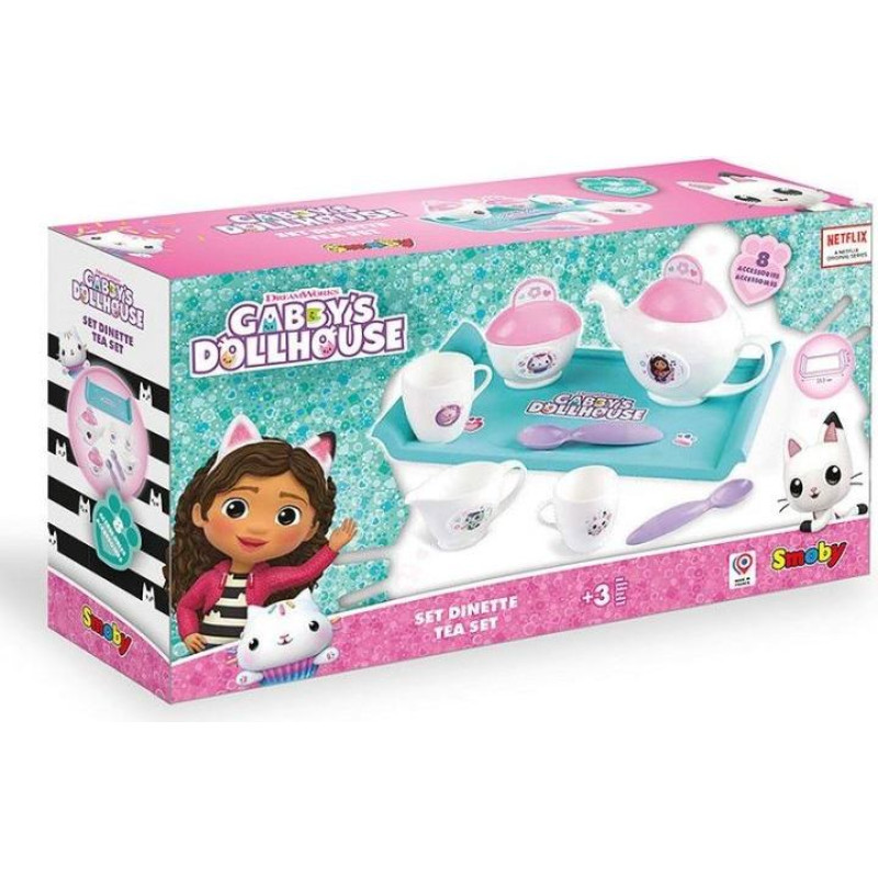 Smoby Taca z zastawą koci domek gabi