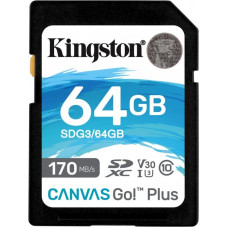 Kingston Karta pamięci sd  64gb canvas go plus 170/70mb/s cl10 u3 v30
