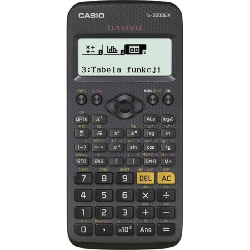 Casio kalkulator naukowy fx-350cex, 379 funkcji, 77x166mm, czarny
