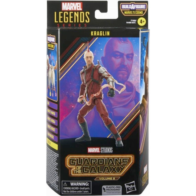 Hasbro Fans Marvel Legends Series: Guardians of the Galaxy Volume 3 - Kraglin Action Figure (Build-A-Figure) (15cm) (F7406)