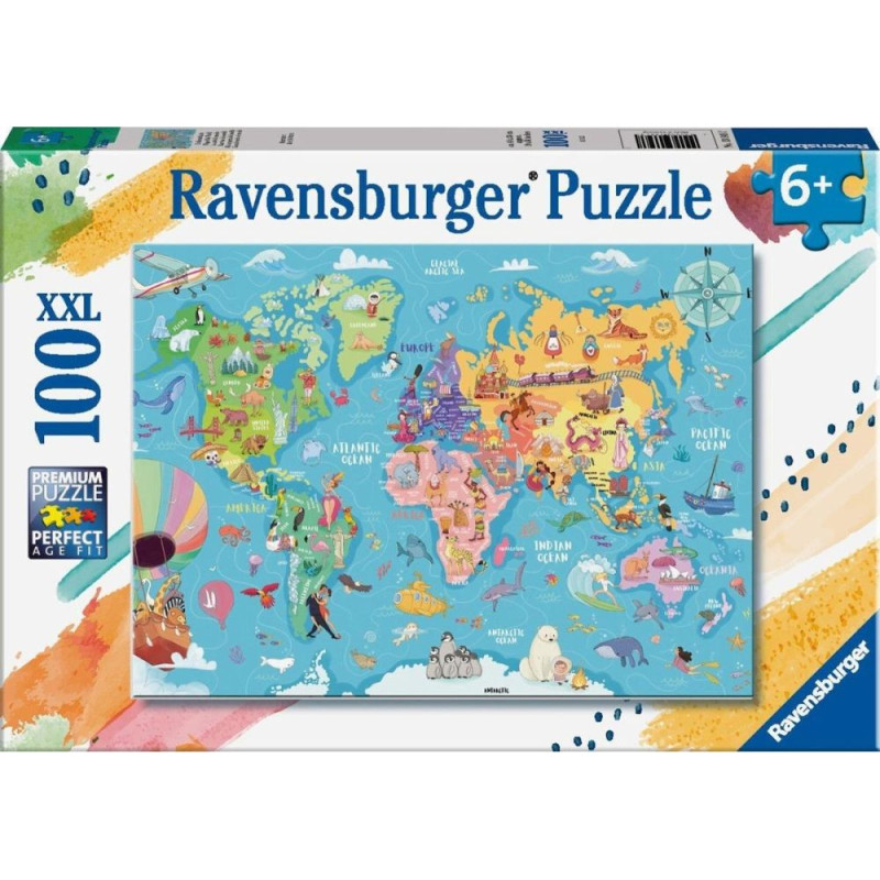 Ravensburger Puzzle: Map of the World XXL (100pcs) (13343)