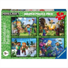 Ravensburger Puzzle: Minecraft Bumper Puzzle Pack (4x100pcs) (5716)