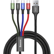 Baseus Zestaw kabli zasilający baseus ca1t4-b01 (usb - lightning, micro usb, usb typu c ; 1,2m; kolor czarny)