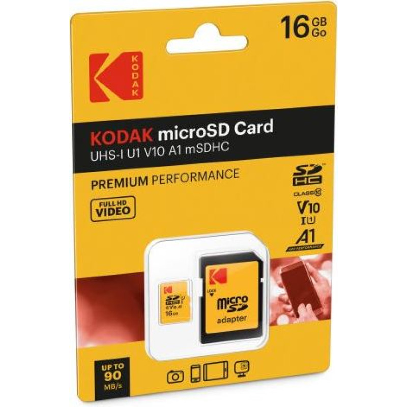 Kodak mSD 16GB UHS-I U1 V10 A1 Premium EKMSDM16GHC10K