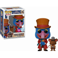 Funko Pop!  Buddy Disney: The Muppets The Muppet Christmas Carol - Charles Dickens with Rizzo (Flocked) (Amazon Exclusive) #1456 Vinyl Figure