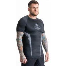 Gray short sleeve rashguard with DBX Bushido logo