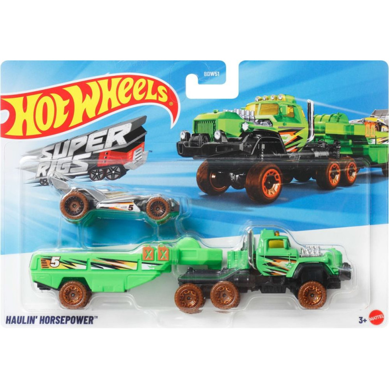 Mattel Hot Wheels: Super Rigs - Haulin' Horsepower Vehicle (JDJ60)