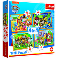Trefl PAW PATROL Pužļu komplekts 4in1 Ķepa Patruļa