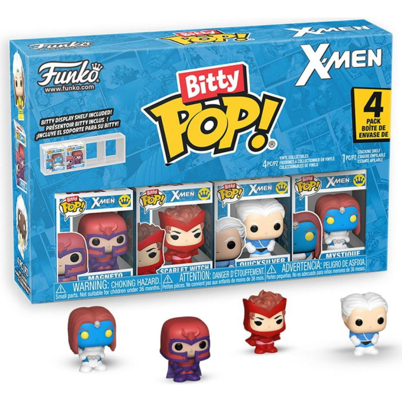Funko Bitty Pop! 4-Pack: X-Men - Magneto, Scarlet Witch, Quicksilver, Mystique Vinyl Figures