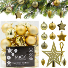 Mica DECORATIVE PLASTIC BAUBLE SAFE 40 PCS GOLD MICA