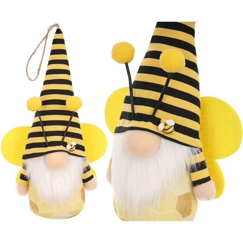 GNOME YELLOW BEE 20CM PENDANT SPRING DECORATION