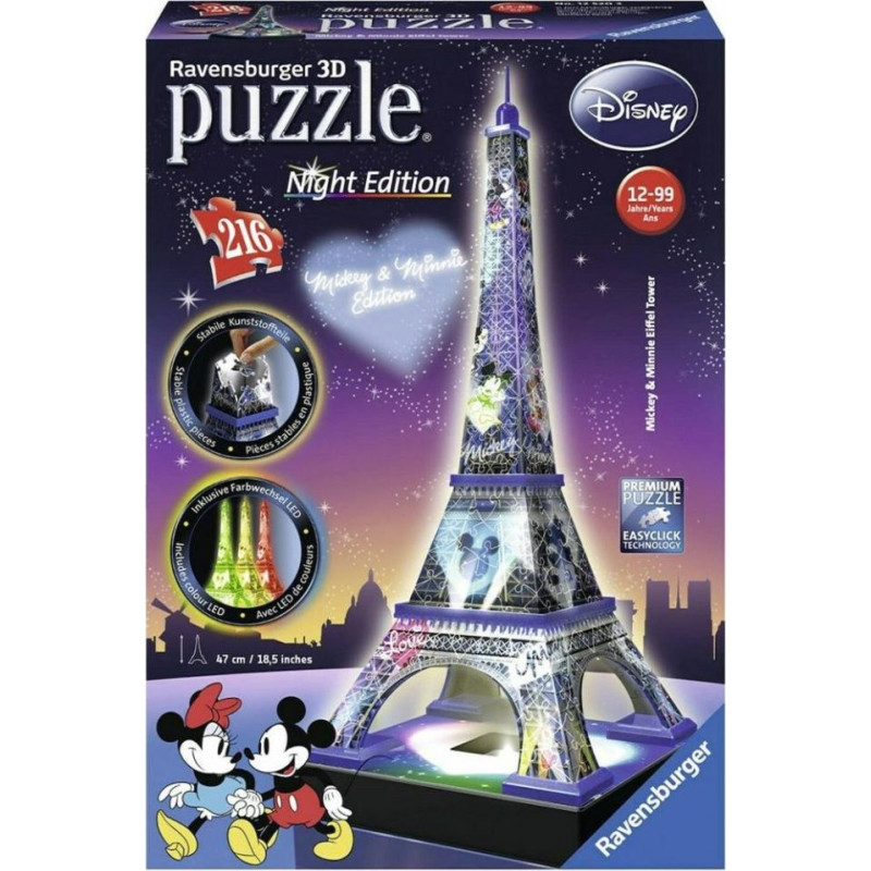 Ravensburger 3D Puzzle: La Tour Eiffel Disney Night Edition (216pcs) (12520)