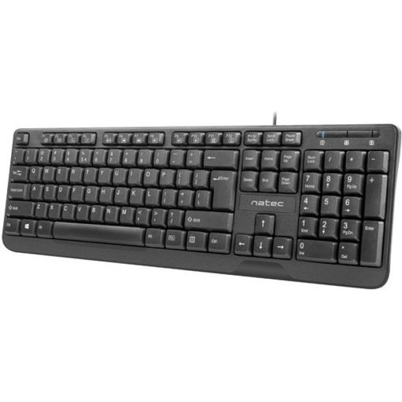 Natec Klawiatura trout slim 1.8m czarna usb