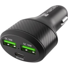 Natec Ładowarka samochodowa coney 2x usb 1x usb-c qc 3.0 power delivery 84w czarna