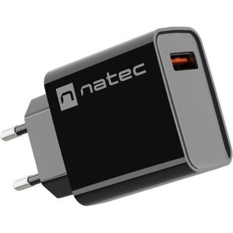 Natec Ładowarka sieciowa ribera 1x usb-a 18w czarna