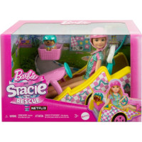 Mattel Lalka barbie stacie i pojazd filmowy gokart