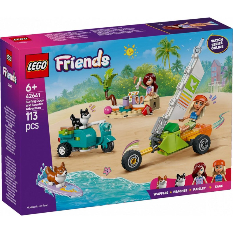 Lego Klocki friends 42641 przygoda z surfującymi psami i skuterem