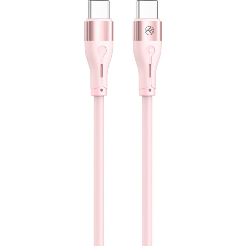 Tellur Silicone Type-C to Type-C Cable PD60W 1m Pink