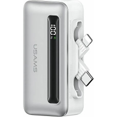 Usams Powerbank 4500mah 20w usb-c/lightning fast charge srebrny