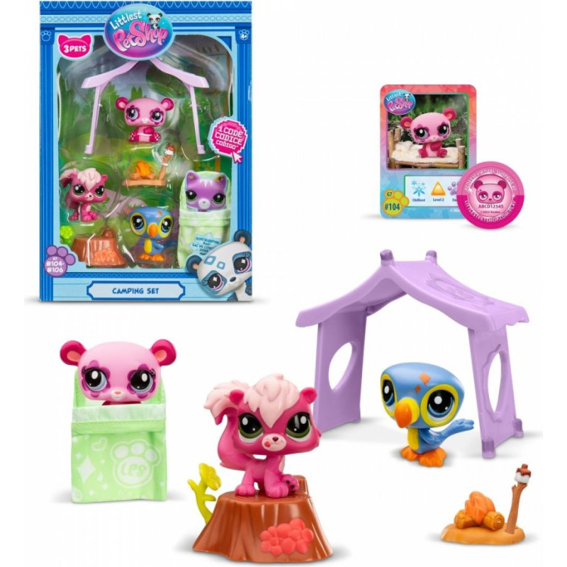 Tm Toys Zestaw 3 figurek littlest pet shop camping