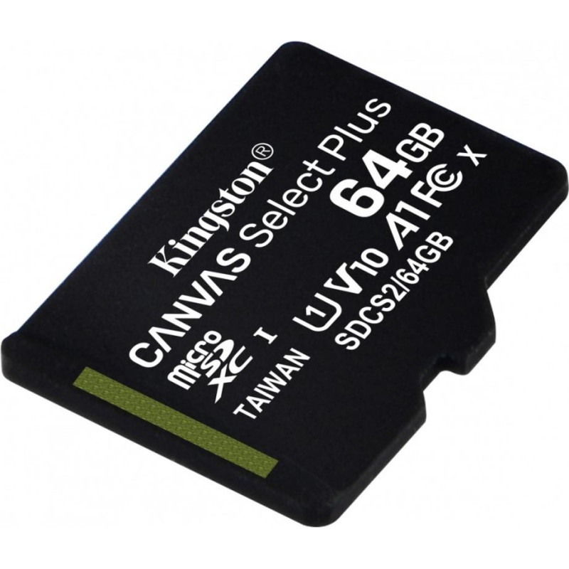 Kingston Karta pamięci microsd  64gb canvas select plus 100mb/s
