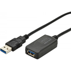 Digitus Kabel przedłużający usb 3.0 superspeed typ usb a/usb a m/Ż aktywny, czarny 5m
