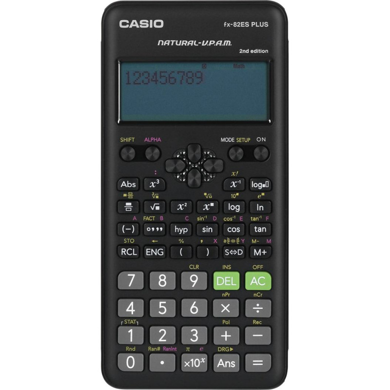 Casio fx-82esplus-2 kalkulator naukowy, 252 funkcje, 77x162mm, czarny box