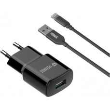 Yenkee Ładowarka sieciowa usb + kabel lightning 1 metr usb a 12w 2,4a