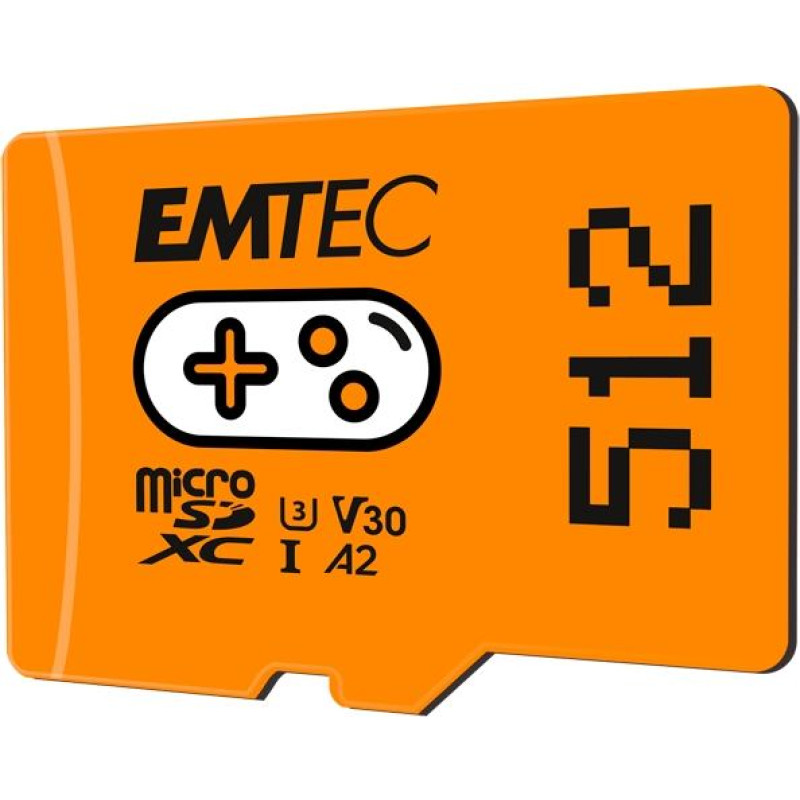Emtec mSD 512GB UHSI U3 V30 A2 Gaming Orange