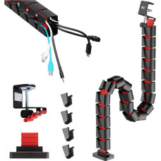 Maclean Organizer kabli, 1345mm czarno czerwony rs125