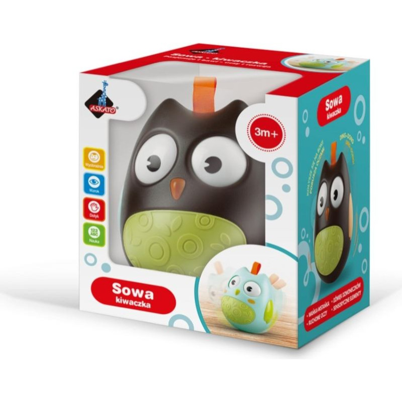 Askato Zabawka sensoryczna wańka wstańka - sowa brązowa